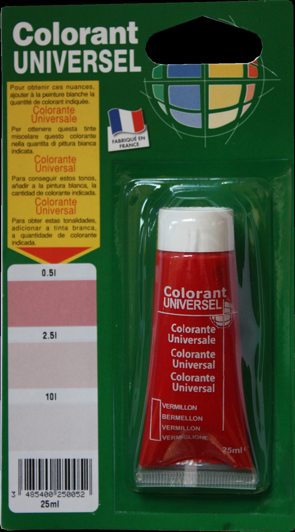 Colorant universel pour peinture vermillon 25ml